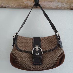 Coach Signature Canvas, Suede and Leather Medium Soho Hobo Model 10926